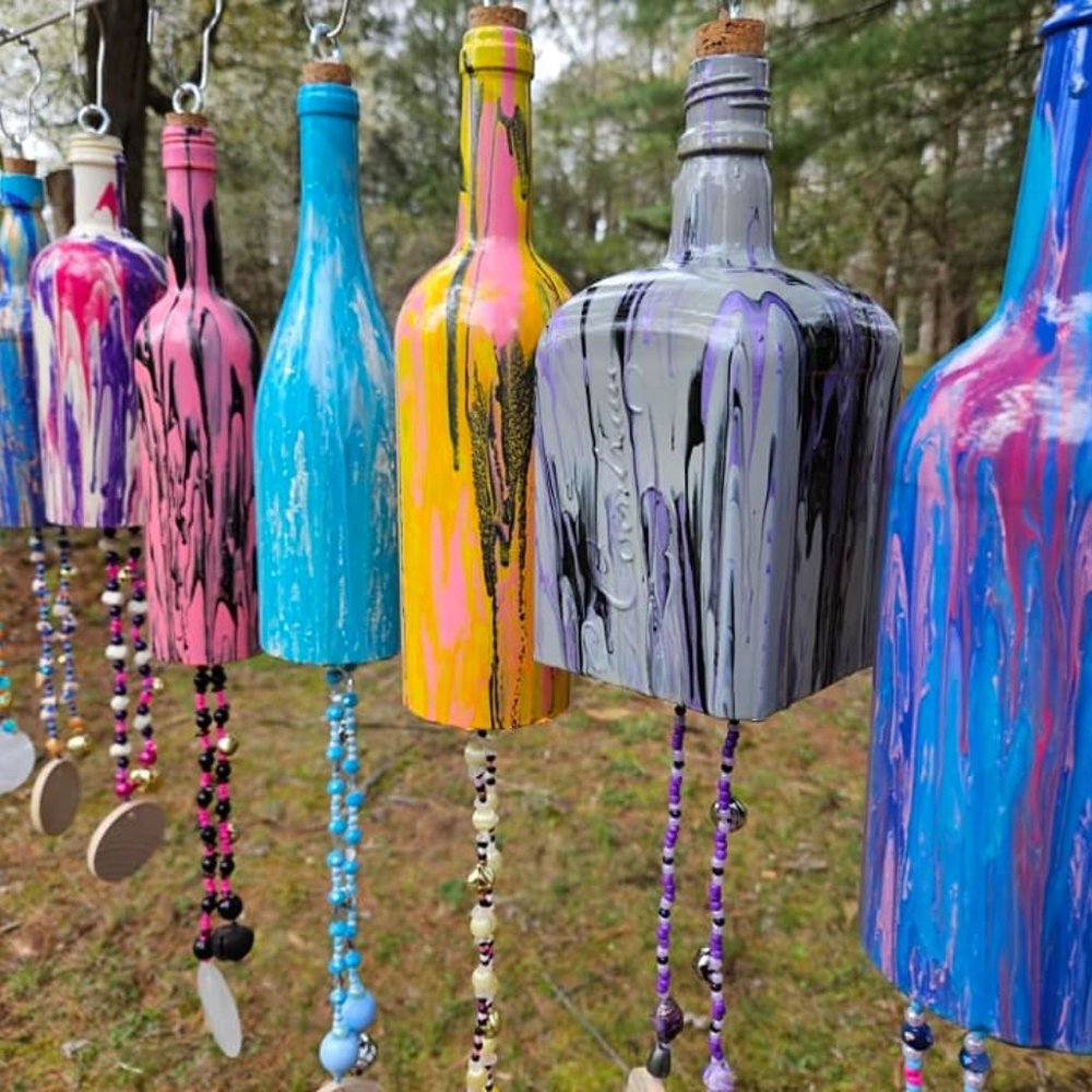 Wine Bottle Wind Chimes - Picture 3 of 7